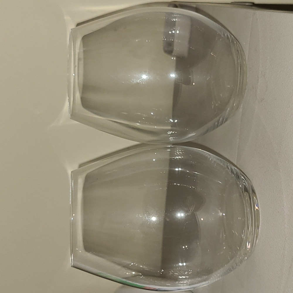 Set of 2 Riedel stemless wine glasses